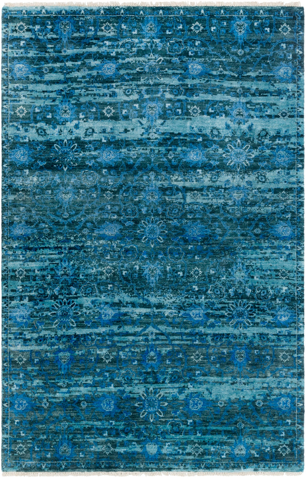 Empress EMS-7008 Traditional Wool Rug EMS7008-913 Teal, Navy, Bright Blue, Denim 100% Wool 9' x 13'