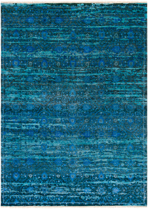 Empress EMS-7008 Traditional Wool Rug EMS7008-811 Teal, Navy, Bright Blue, Denim 100% Wool 8' x 11'