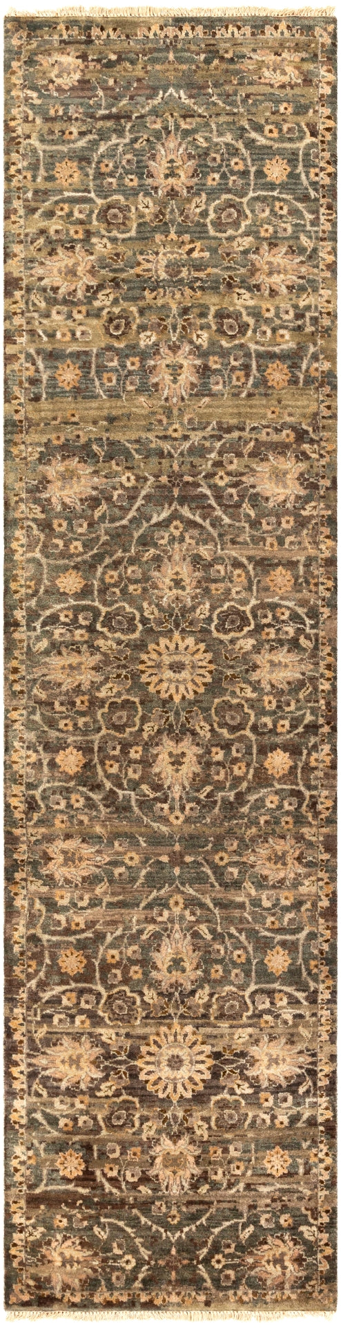Empress EMS-7010 Traditional Wool Rug EMS7010-913 Dark Brown, Camel, Taupe, Ivory 100% Wool 9' x 13'