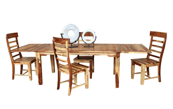 Porter Designs Taos Solid Sheesham Wood 72" - 112" Extension Natural Dining Table Natural 07-196-01-9039N