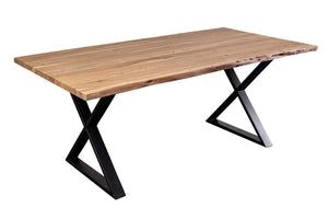 Porter Designs Manzanita Live Edge Solid Acacia Wood Natural Dining Table Natural 07-196-01-7010X-KIT