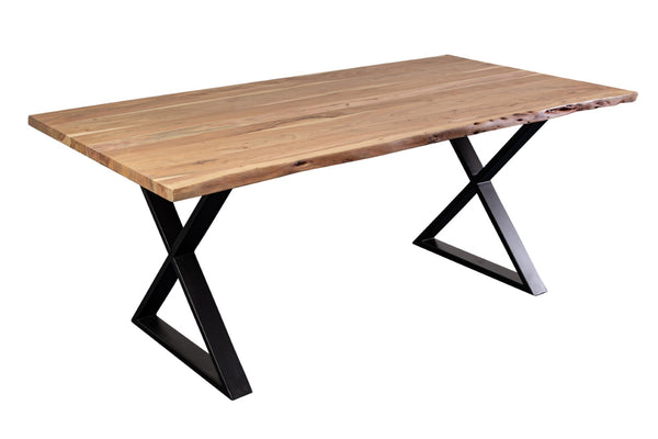 Porter Designs Manzanita Live Edge Solid Acacia Wood Natural Dining Table Natural 07-196-01-7010X-KIT