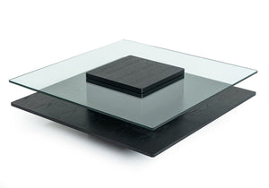 VIG Furniture Modrest Emulsion - Modern Black Oak Glass Coffee Table VGHBHK22A-BLK