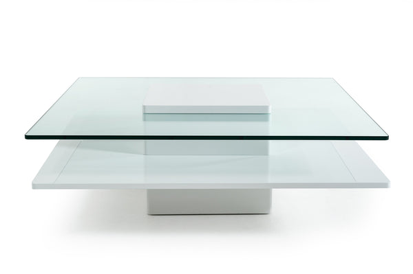 VIG Furniture Modrest Emulsion - Modern White Glass Coffee Table VGHBHK22A