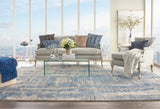 Nourison Ellora ELL01 Modern Handmade Knotted Indoor only Area Rug Blue 7'9" x 9'9" 99446384522