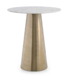 Modrest Enbrook - Modern White Marble & Brass Bar Table