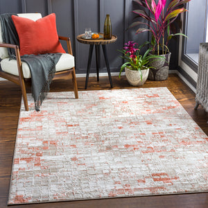 Enfield ENF-2303 Modern Polypropylene, Polyester Rug ENF2303-81012 Burnt Orange, Coral, Tan, Beige, Cream 60% Polypropylene, 40% Polyester 8'10" x 12'