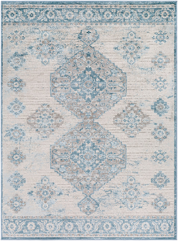 Enfield ENF-2304 Traditional Polypropylene, Polyester Rug ENF2304-81012 Dark Blue, Denim, Medium Gray, Light Gray, Cream 60% Polypropylene, 40% Polyester 8'10" x 12'