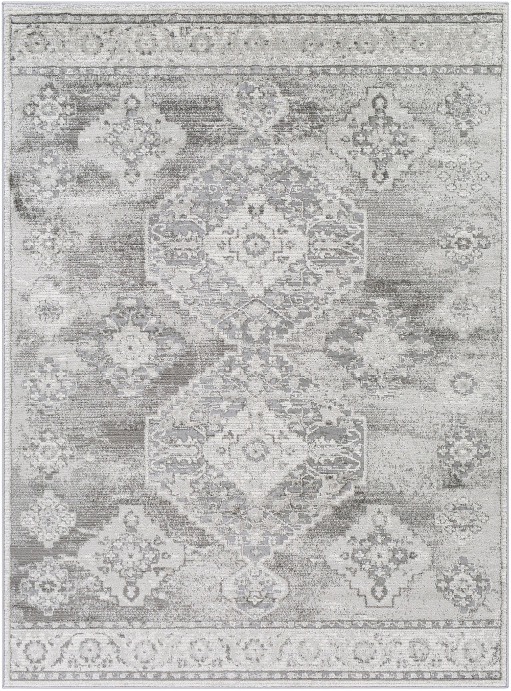 Enfield ENF-2305 Traditional Polypropylene, Polyester Rug ENF2305-81012 Charcoal, Medium Gray, Light Gray, Cream 60% Polypropylene, 40% Polyester 8'10" x 12'