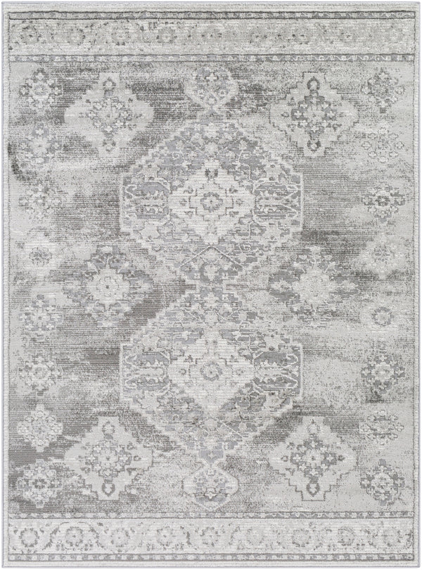 Enfield ENF-2305 Traditional Polypropylene, Polyester Rug ENF2305-81012 Charcoal, Medium Gray, Light Gray, Cream 60% Polypropylene, 40% Polyester 8'10" x 12'