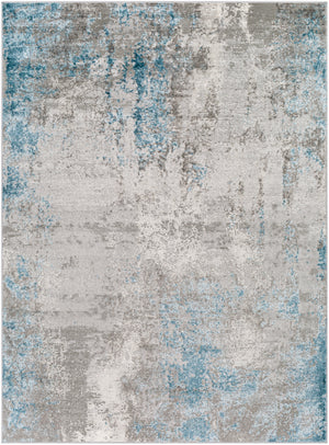Enfield ENF-2307 Modern Polypropylene, Polyester Rug ENF2307-81012 Teal, Aqua, Medium Gray, Light Gray, Cream 60% Polypropylene, 40% Polyester 8'10" x 12'