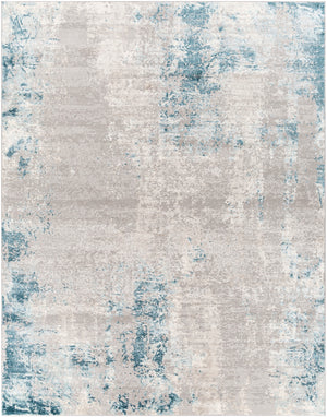 Enfield ENF-2307 Modern Polypropylene, Polyester Rug ENF2307-71010 Teal, Aqua, Medium Gray, Light Gray, Cream 60% Polypropylene, 40% Polyester 7'10" x 10'