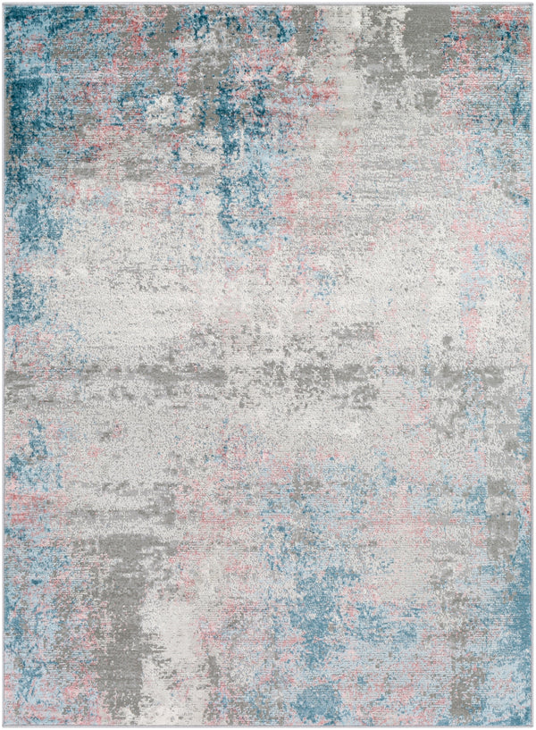 Enfield ENF-2309 Modern Polypropylene, Polyester Rug ENF2309-81012 Teal, Aqua, Burnt Orange, Coral, Medium Gray, Light Gray, Cream 60% Polypropylene, 40% Polyester 8'10" x 12'