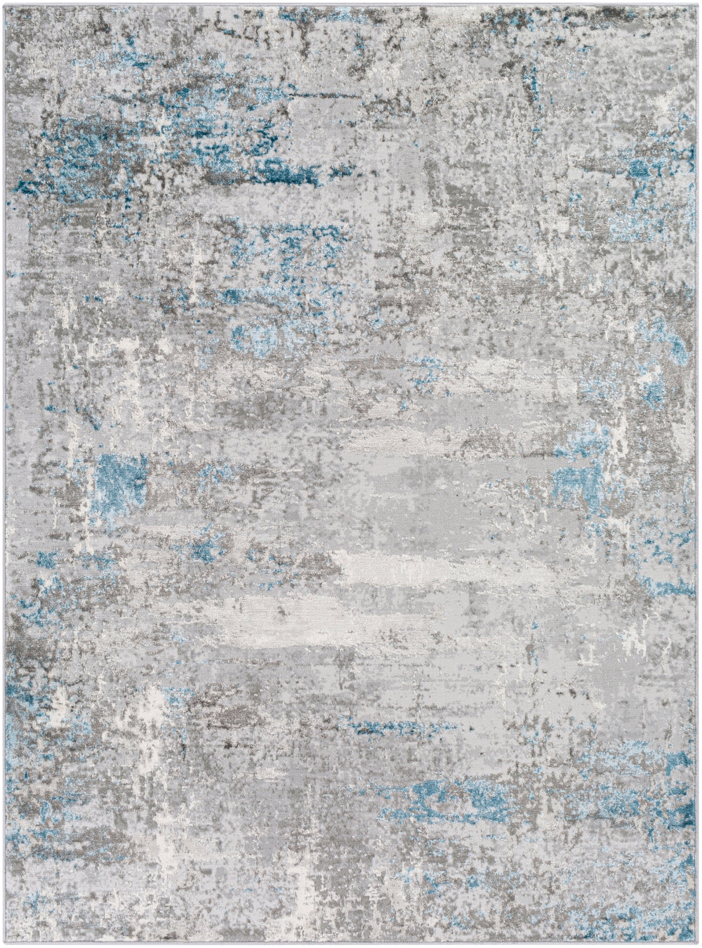 Enfield ENF-2311 Modern Polypropylene, Polyester Rug ENF2311-81012 Teal, Aqua, Charcoal, Medium Gray, Light Gray, Cream 60% Polypropylene, 40% Polyester 8'10" x 12'