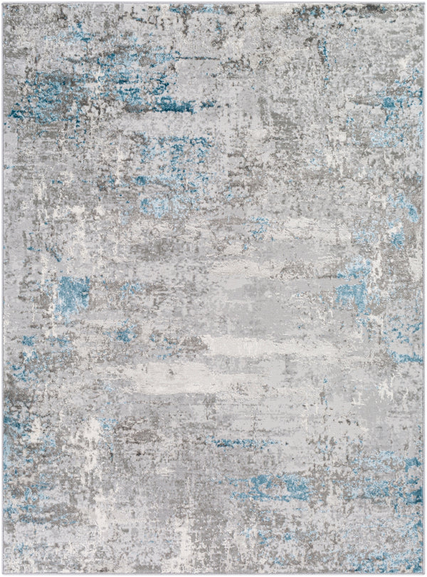 Enfield ENF-2311 Modern Polypropylene, Polyester Rug ENF2311-81012 Teal, Aqua, Charcoal, Medium Gray, Light Gray, Cream 60% Polypropylene, 40% Polyester 8'10" x 12'