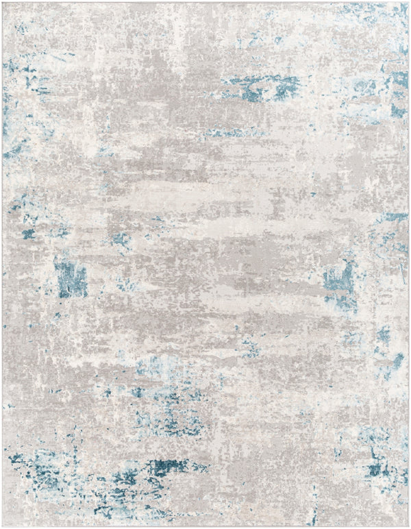 Enfield ENF-2311 Modern Polypropylene, Polyester Rug ENF2311-71010 Teal, Aqua, Charcoal, Medium Gray, Light Gray, Cream 60% Polypropylene, 40% Polyester 7'10" x 10'