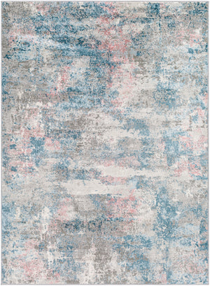 Enfield ENF-2314 Modern Polypropylene, Polyester Rug ENF2314-81012 Teal, Aqua, Burnt Orange, Coral, Medium Gray, Light Gray, Cream 60% Polypropylene, 40% Polyester 8'10" x 12'