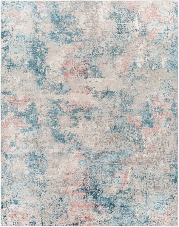 Enfield ENF-2314 Modern Polypropylene, Polyester Rug ENF2314-71010 Teal, Aqua, Burnt Orange, Coral, Medium Gray, Light Gray, Cream 60% Polypropylene, 40% Polyester 7'10" x 10'