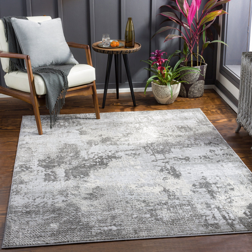 Enfield ENF-2318 Modern Polypropylene, Polyester Rug ENF2318-81012 Charcoal, Medium Gray, Light Gray, Cream 60% Polypropylene, 40% Polyester 8'10" x 12'