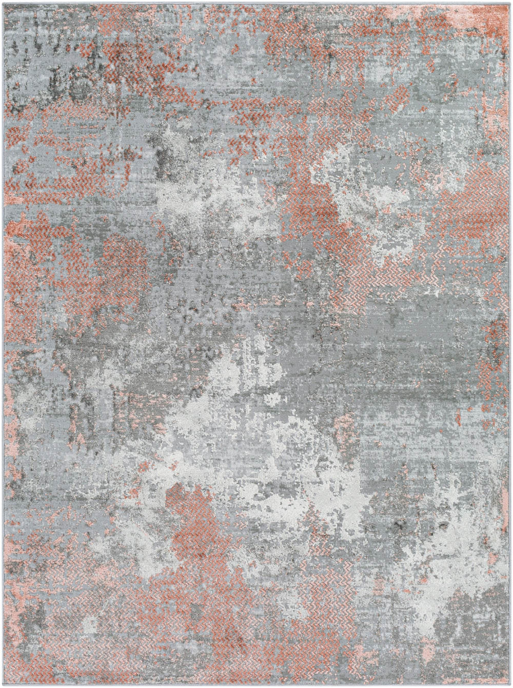Enfield ENF-2319 Modern Polypropylene, Polyester Rug ENF2319-81012 Burnt Orange, Coral, Charcoal, Medium Gray, Light Gray, Cream 60% Polypropylene, 40% Polyester 8'10" x 12'