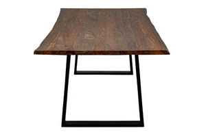 Porter Designs Manzanita Live Edge Solid Acacia Wood Natural Dining Table Brown 07-196-01-7240T-KIT