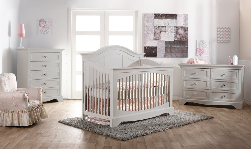 Pali Enna Forever Crib Vintage White Acacia, Poplar and Birch Veneer 9800-VW