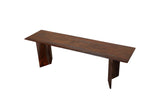 Porter Designs Cambria Solid Sheesham Wood Modern Dining Bench Gray 07-116-13-8397M