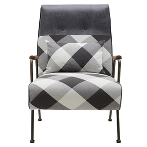 Kahlo Fabric Accent Chair Mono Gingham/Vintage Midnight