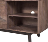 Porter Designs Fish Solid Wood Transitional TV Stand Gray 06-215-10-5551