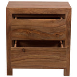 Porter Designs Urban Solid Sheesham Wood Contemporary Nightstand Brown 04-117-04-1426