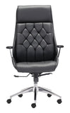 Zuo Modern Boutique 100% Polyurethane, Plywood, Steel, Nylon, Aluminum Alloy Modern Commercial Grade Office Chair Black, Silver 100% Polyurethane, Plywood, Steel, Nylon, Aluminum Alloy