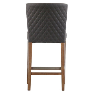 Albie Diamond Stitching Leatherette Counter Stool Danburry Gray