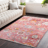 Ephesians EPC-2301 Traditional Polyester Rug EPC2301-91210 Pale Pink, Rose, Saffron, Burnt Orange, Medium Gray, Silver Gray, Aqua, Cream, Beige, Black 100% Polyester 9' x 12'10"