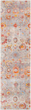 Ephesians EPC-2302 Traditional Polyester Rug EPC2302-279 Medium Gray, Silver Gray, Aqua, Burnt Orange, Pale Pink, Rose, Beige, Cream, Bright Red 100% Polyester 2'7" x 9'