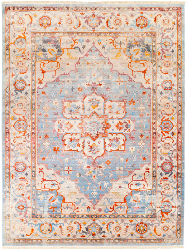 Ephesians EPC-2303 Traditional Polyester Rug EPC2303-710103 Burnt Orange, Saffron, Rose, Cream, Beige, Medium Gray, Silver Gray, Pale Pink, Black 100% Polyester 7'10" x 10'2"