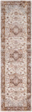 Ephesians EPC-2313 Traditional Polyester Rug EPC2313-279 Dark Brown, Pale Pink, Beige, Medium Gray, Silver Gray, Aqua 100% Polyester 2'7" x 9'