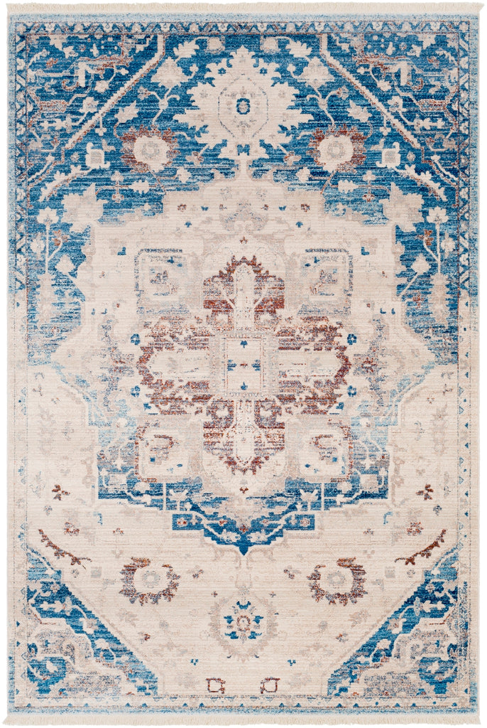 Ephesians EPC-2315 Traditional Polyester Rug EPC2315-91210 Sky Blue, Cream, Beige, Burnt Orange, Bright Red 100% Polyester 9' x 12'10"