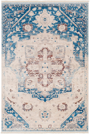 Ephesians EPC-2315 Traditional Polyester Rug EPC2315-91210 Sky Blue, Cream, Beige, Burnt Orange, Bright Red 100% Polyester 9' x 12'10"