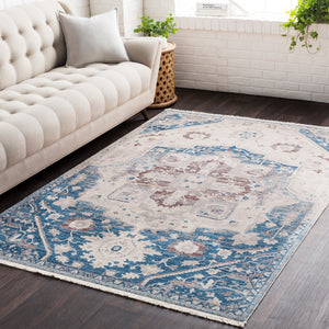 Ephesians EPC-2315 Traditional Polyester Rug EPC2315-91210 Sky Blue, Cream, Beige, Burnt Orange, Bright Red 100% Polyester 9' x 12'10"