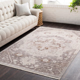 Ephesians EPC-2316 Traditional Polyester Rug EPC2316-91210 Silver Gray, Medium Gray, Cream, Beige, Dark Brown, Black 100% Polyester 9' x 12'10"