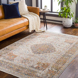 Ephesians EPC-2336 Traditional Polyester Rug EPC2336-81013 Taupe, Dark Blue, Burnt Orange, Saffron, Medium Gray, Beige, Cream, Olive 100% Polyester 8'10" x 13'