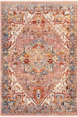 Ephesians EPC-2338 Traditional Polyester Rug EPC2338-81013 Dark Blue, Denim, Burnt Orange, Peach, Saffron, Medium Gray, Beige, Cream 100% Polyester 8'10" x 13'
