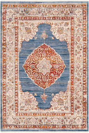 Ephesians EPC-2340 Traditional Polyester Rug EPC2340-81013 Dark Blue, Denim, Burnt Orange, Saffron, Taupe, Medium Gray, Beige, Cream 100% Polyester 8'10" x 13'