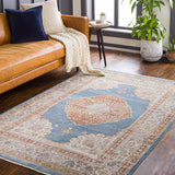 Ephesians EPC-2340 Traditional Polyester Rug EPC2340-81013 Dark Blue, Denim, Burnt Orange, Saffron, Taupe, Medium Gray, Beige, Cream 100% Polyester 8'10" x 13'