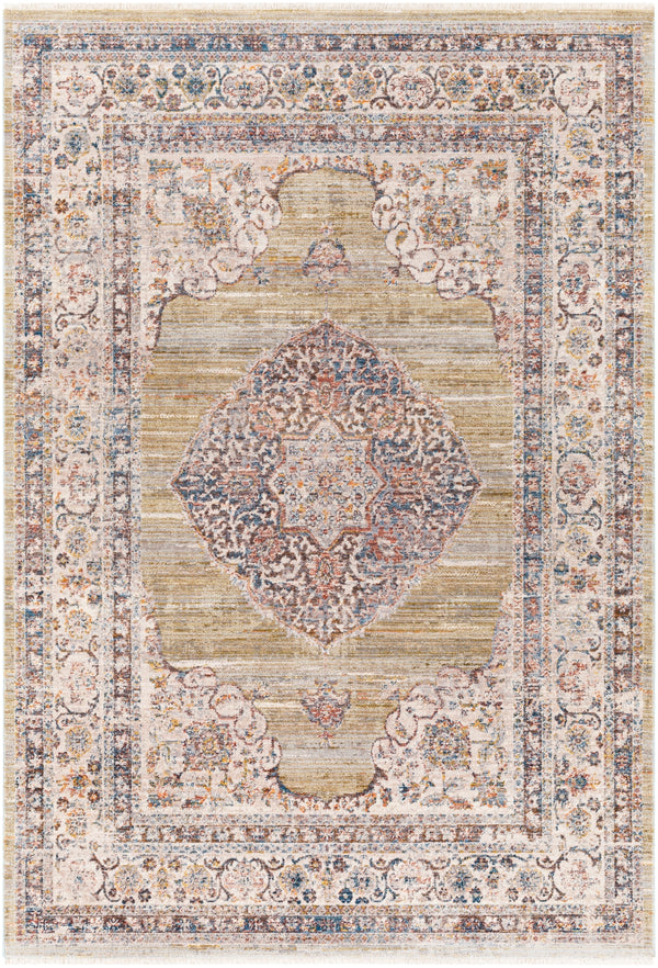 Ephesians EPC-2341 Traditional Polyester Rug EPC2341-81013 Olive, Taupe, Dark Blue, Denim, Burnt Orange, Saffron, Beige, Cream 100% Polyester 8'10" x 13'