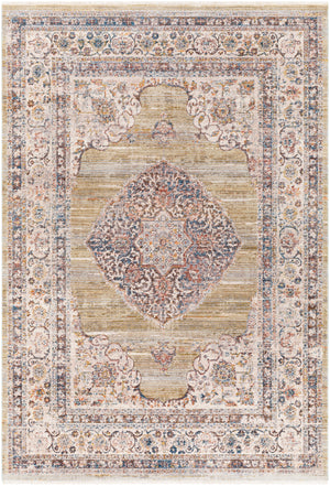 Ephesians EPC-2341 Traditional Polyester Rug EPC2341-81013 Olive, Taupe, Dark Blue, Denim, Burnt Orange, Saffron, Beige, Cream 100% Polyester 8'10" x 13'