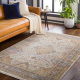 Ephesians EPC-2342 Traditional Polyester Rug EPC2342-81013 Taupe, Dark Blue, Burnt Orange, Olive, Saffron, Medium Gray, Beige, Cream 100% Polyester 8'10" x 13'