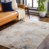 Ephesians EPC-2343 Modern Polyester Rug EPC2343-81013 Dark Blue, Taupe, Burnt Orange, Saffron, Olive, Medium Gray, Beige, Cream 100% Polyester 8'10" x 13'