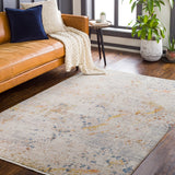 Ephesians EPC-2344 Modern Polyester Rug EPC2344-81013 Taupe, Dark Blue, Burnt Orange, Saffron, Medium Gray, Beige, Cream, Olive 100% Polyester 8'10" x 13'