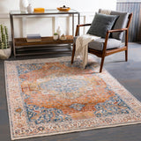 Ephesians EPC-2351 Traditional Polyester Rug EPC2351-81013 Dark Blue, Burnt Orange, Saffron, Olive, Medium Gray, Beige, Cream 100% Polyester 8'10" x 13'